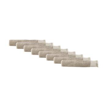 8PK Linen House 580GSM Alara Pebble Beige Stripe Bathroom Face Washer 33x33cm