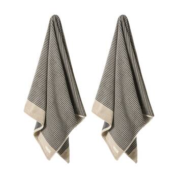 2PK Linen House 630GSM Inverloch Shadow Charcoal Cotton Bath Towel 69x139cm