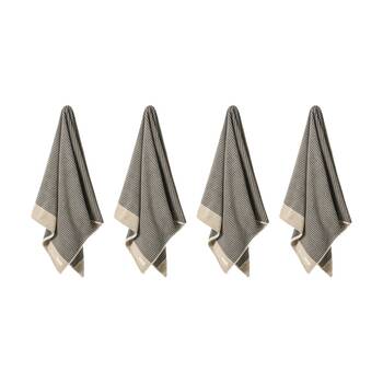 4PK Linen House 630GSM Inverloch Shadow Charcoal Cotton Bath Towel 69x139cm