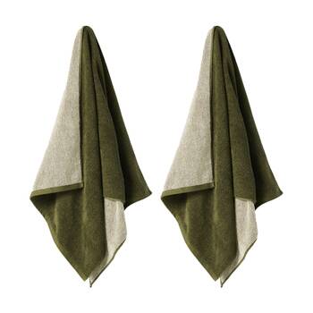 2PK Linen House 550GSM Cotton Otway Olive Green Bathroom Bath Towel 69x139cm