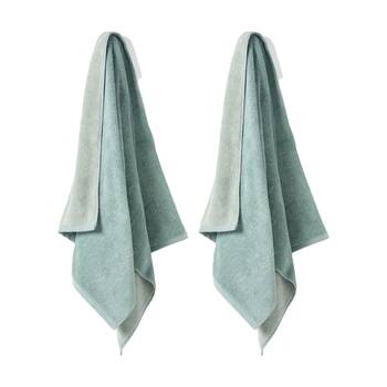 2PK Linen House 550GSM Cotton Otway Saltwater Blue Bathroom Bath Towel 69x139cm