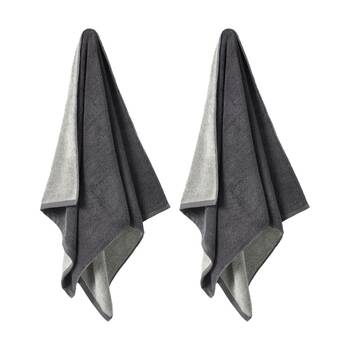 2PK Linen House 550GSM Cotton Otway Shadow Charcoal Bathroom Bath Towel 69x139cm