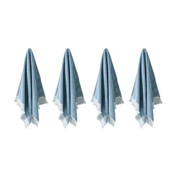 4PK Linen House 580GSM Cotton Alara Blue Stripe Bathroom Bath Towel 69x139cm