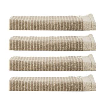 4PK Linen House 630GSM Inverloch Mushroom Brown Cotton Hand Towel 40x60cm