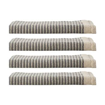 4PK Linen House 630GSM Inverloch Shadow Charcoal Cotton Hand Towel 40x60cm