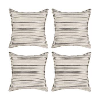 4PK Linen House Cotton Waffle Dana Mushroom European Pillowcase 64x64cm