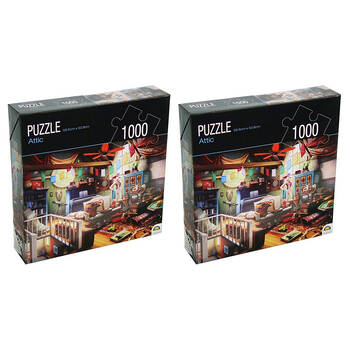 2PK 1000pc Crown Huntington Green Series Attic 68.6cm x 50.8cm Puzzle