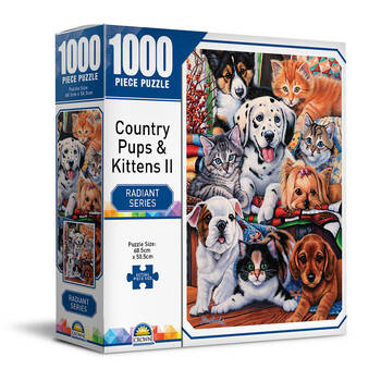 1000pc Crown Country Pups & Kittens II Radiant Series Puzzles