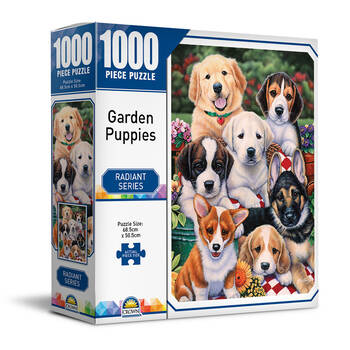 1000pc Crown Garden Puppies Radiant Series Puzzles