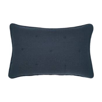 2pc Linen House Somerst Navy Blue Cotton Muslin Pillow Sham Set 50x75cm