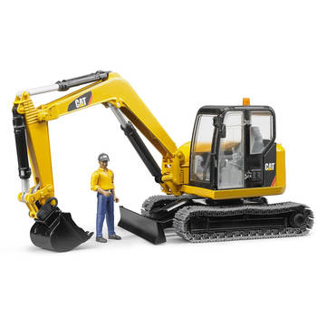  1:16 Caterpillar Mini Excavator with Worker