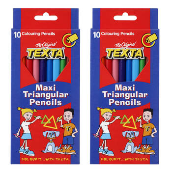 2x 10pc Texta Maxi Triangular Colouring Pencils
