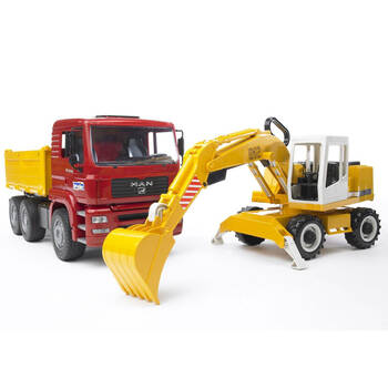 Bruder 1:16 Man TGA Construction Truck w/ Liebherr Excavator
