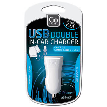 Go Travel USB In-Car Charger - White
