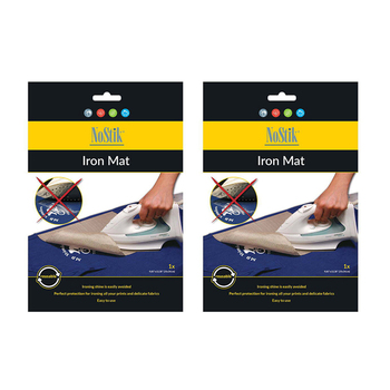 2x Nostik Reusable 25x34cm Iron Mat Liner Rectangle - Beige