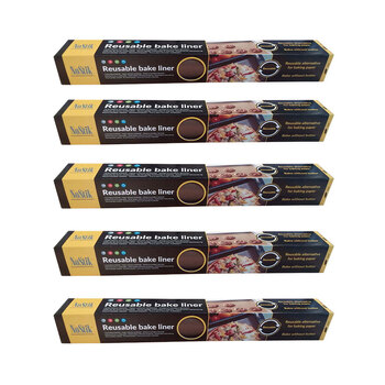 5x Nostik Large Reusable 40cm Bake Liner Non-Stick Mat - Brown