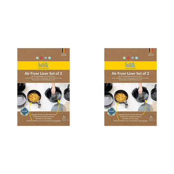 4pc Nostik Silicone+Fibreglass Dual Basket Air Fryer Liner Round Grey