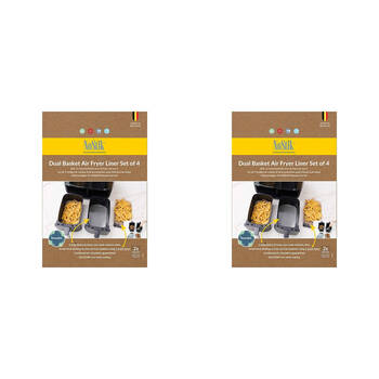 8pc Nostik Silicone+Fibreglass Dual Basket Air Fryer Liner Grey