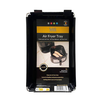 Nostik Reusable Non-Stick Kitchen Air Fryer Tray 20x12.5cm Black