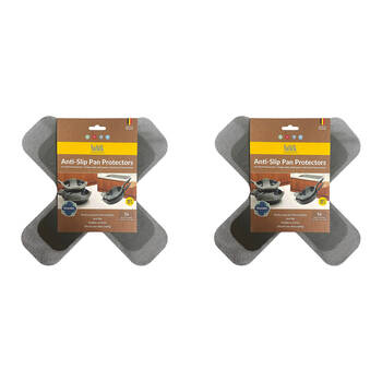 2x 3pc Nostik Reusable Silicone Fibreglass Anti-Slip Pan Protectors 26/30/38cm