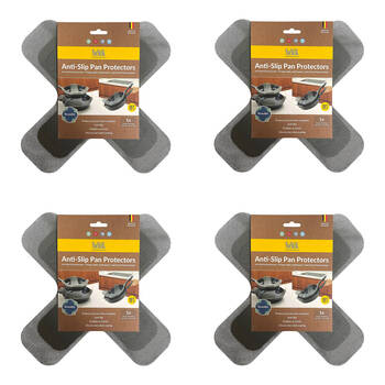 4x 3pc Nostik Reusable Silicone Fibreglass Anti-Slip Pan Protectors 26/30/38cm