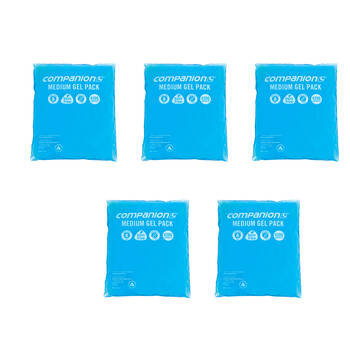 5PK Companion 420g Gel Ice Pack Flexible/Reusable Medium 41x24cm - Blue