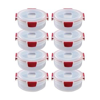 2x 4pc Joseph Joseph Nest Lock Round Airtight Food Storage Container Set 1L