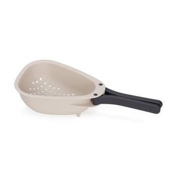 Joseph Joseph Droplet Mini Small Kitchen Colander W/ Folding Handle Cream