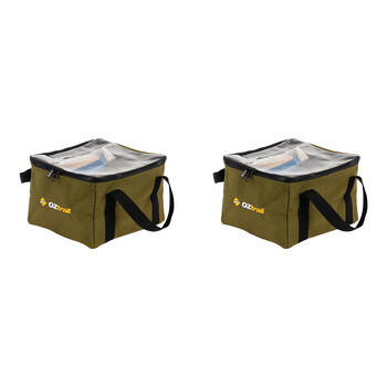 2PK OZtrail Clear Top Canvas Storage Bag Medium 20x22cm - Green