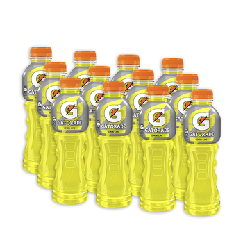 12pc Gatorade Lemon Lime Flavoured Sports Drink Bottles 600ml