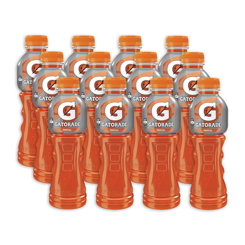 12pc Gatorade Tropical Flavoured Sports Drink Bottles 600ml