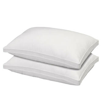 2pc Royal Comfort Luxury Bamboo Gusset Bedding Pillow 50x75cm - White
