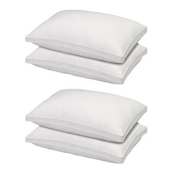 2x 2pc Royal Comfort Luxury Bamboo Gusset Bedding Pillow 50x75cm - White
