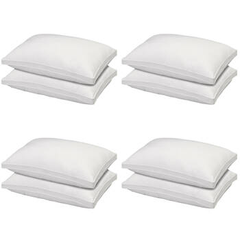 4x 2pc Royal Comfort Luxury Bamboo Gusset Bedding Pillow 50x75cm - White