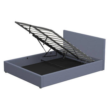 Milano Single Luxury Gas Lift Bed Frame w/ Headboard M1 - Charcoal