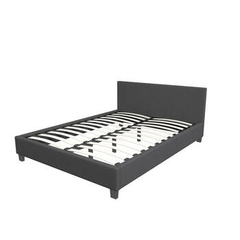 Milano Single Sienna Luxury Wood Bed Frame w/ Headboard M2 - Charcoal