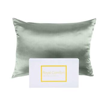 Royal Comfort Mulberry Silk Pillowcase Twin Pack - Size: 51x76cm - Sage