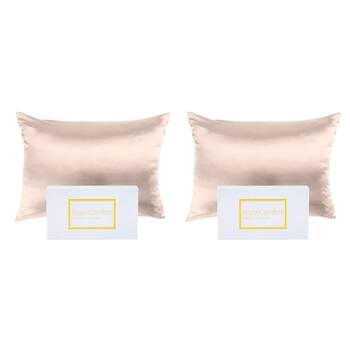 2PK Royal Comfort Mulberry Silk Pillowcase Twin Pack - Size: 51x76cm - Champagne Pink