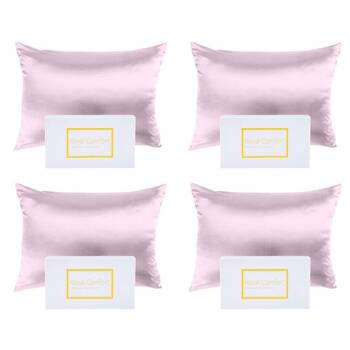 4PK Royal Comfort Mulberry Silk Pillowcase Twin Pack - Size: 51x76cm - Lilac