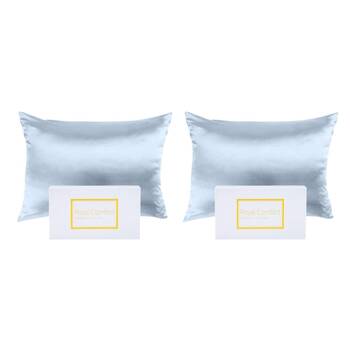 2PK Royal Comfort Pure Silk Pillowcase Single Pack 51x76cm - Soft Blue