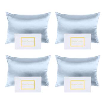 4PK Royal Comfort Pure Silk Pillowcase Single Pack 51x76cm - Soft Blue