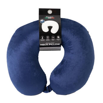 Milano Decor Polyester Memory Foam Travel Neck Support Pillow 30x30cm Blue