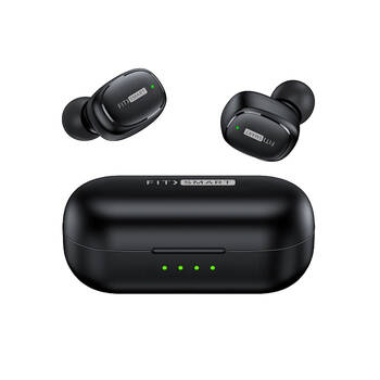 Fitsmart Bluetooth Rechargeable In Ear Buds w/ Charging Case - Black