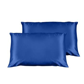 Casa Decor Luxury Satin Pillowcases Twin Pack 51x76cm - Navy