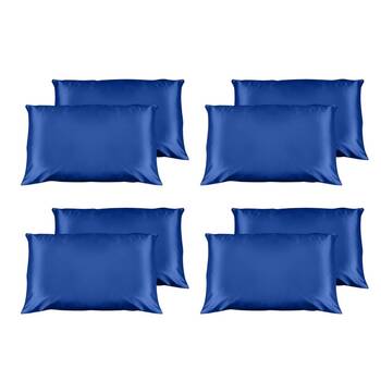 4PK Casa Decor Luxury Satin Pillowcases Twin Pack 51x76cm - Navy