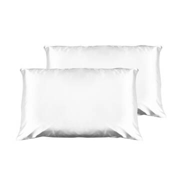 Casa Decor Luxury Satin Pillowcases Twin Pack 51x76cm - White