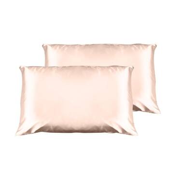 Casa Decor Luxury Satin Pillowcases Twin Pack 51x76cm - Champagne Pink