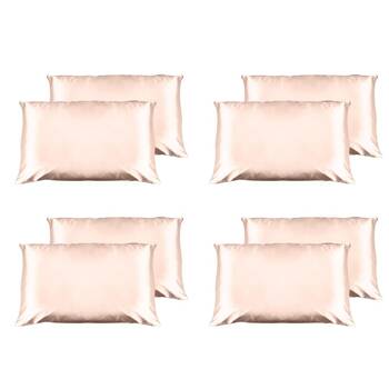 4PK Casa Decor Luxury Satin Pillowcases Twin Pack 51x76cm - Champagne Pink