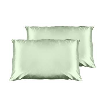 Casa Decor Luxury Satin Pillowcases Twin Pack 51x76cm - Sage