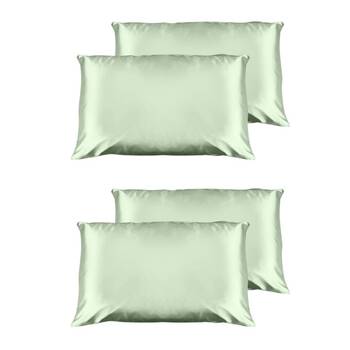 2PK Casa Decor Luxury Satin Pillowcases Twin Pack 51x76cm - Sage